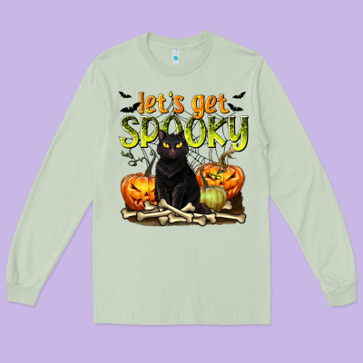 Let's Get Spooky Long Sleeve Tee Designed By Texasbilliewilder