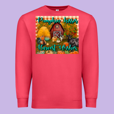 Pumpkin Kisses Harvest Wishes Tumbler Premium Sweatshirt Designed By Bundleandbundleshop