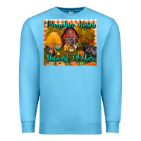 Ocean Blue pumpkin kisses harvest wishes tumbler Premium Sweatshirt - BundleAndBundleShop