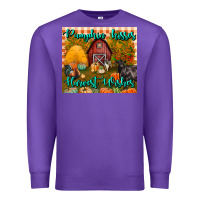 Purple pumpkin kisses harvest wishes tumbler Premium Sweatshirt - BundleAndBundleShop