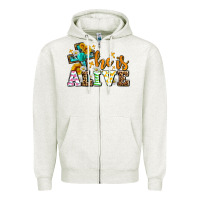 Oatmeal Heather Easter Day He is alive with cross Zipper Hoodie - OliviaCreatesArt