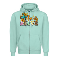 Seafoam Easter Day He is alive with cross Zipper Hoodie - OliviaCreatesArt