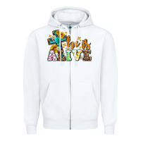 White Easter Day He is alive with cross Zipper Hoodie - OliviaCreatesArt