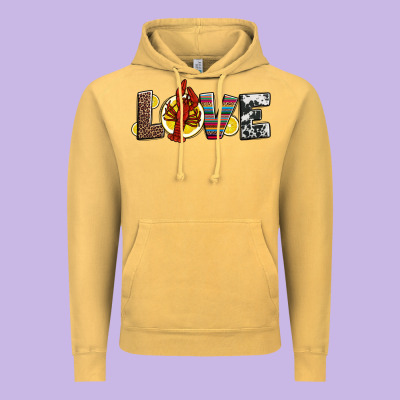 Love Crawfish Western Mardi Gras Vintage Hoodie Designed By Jasminsmagicworld