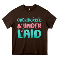 Chocolate Brown overworked underlaid Heavy Core Tee - MaliasSmallBusiness