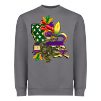 Storm louisiana map american flag mardi gras Heavyweight Sweatshirt - CowGirlArtShop