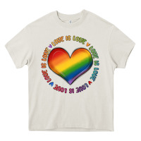 Cream love is love Heavy Core Tee - MaliasSmallBusiness