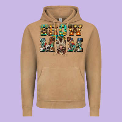 Show Mom Brown Calf Vintage Hoodie Designed By Barkaloodesign