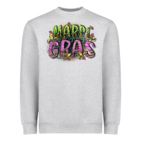 Heather Grey mardi gras Heavyweight Sweatshirt - CowGirlArtShop