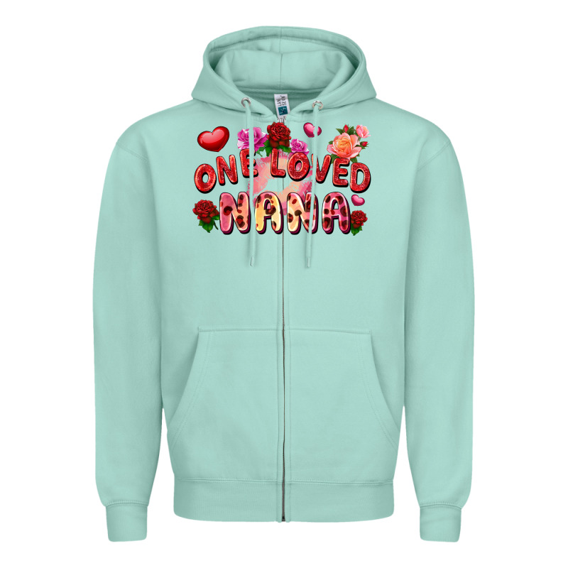 One Loved Nana Valentine's Day Zipper Hoodie by FaDigitalArtStudio | Teevron