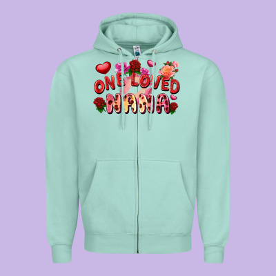 One Loved Nana Valentine's Day Zipper Hoodie Designed By Fadigitalartstudio