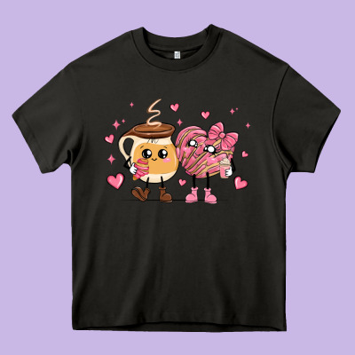 Valentines  Day Conchas And Cafecito Heavy Core Tee Designed By Maliassmallbusiness