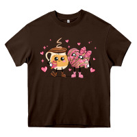 Chocolate Brown valentines  day conchas and cafecito Heavy Core Tee - MaliasSmallBusiness