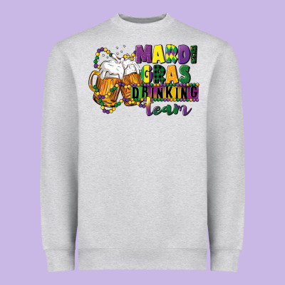 Mardi Gras Drinking Team 12 Inches 300 Dpi Heavyweight Sweatshirt Designed By Cowgirlartshop