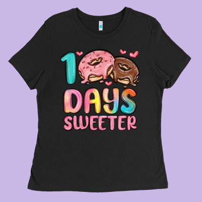 100 Days Sweeter Ladies Tee Designed By Maliassmallbusiness