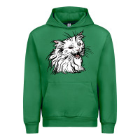 Emerald Drawing Cat Urban Hoodie - RacoonDesign