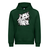 Foreset Green Drawing Cat Urban Hoodie - RacoonDesign