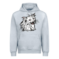 Heather Grey Drawing Cat Urban Hoodie - RacoonDesign