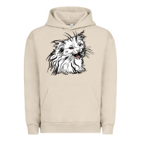 Pigment French Oak Drawing Cat Urban Hoodie - RacoonDesign