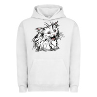 Pigment Lunar Rock Drawing Cat Urban Hoodie - RacoonDesign