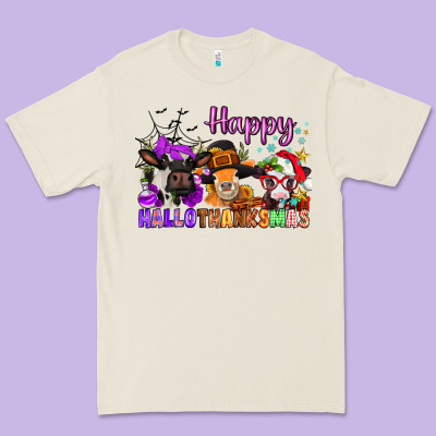 Happy Hallothanksmas Cows  Nancy Premium Tee Designed By Nancycooperartshop