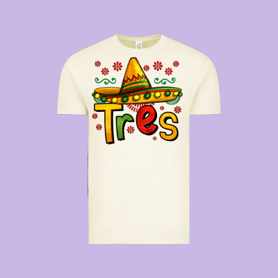 Tres My Third Mexican Birthday Vintage Tee Designed By Jasminsmagicworld
