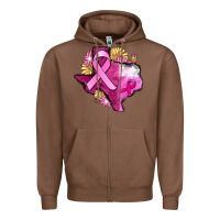 Chestnut Texas Cancer Awareness map Zipper Hoodie - FaDigitalArtStudio