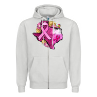 Dove Grey Texas Cancer Awareness map Zipper Hoodie - FaDigitalArtStudio