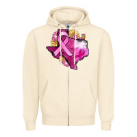 Sandshell Texas Cancer Awareness map Zipper Hoodie - FaDigitalArtStudio