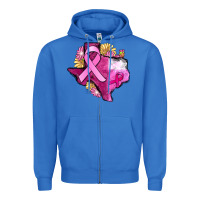 True Royal Texas Cancer Awareness map Zipper Hoodie - FaDigitalArtStudio