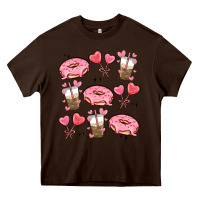 Chocolate Brown valentines day doodles Heavy Core Tee - MaliasSmallBusiness
