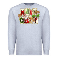 Heather Grey warm and cozy hot cocoa Premium Sweatshirt - FaDigitalArtStudio