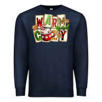 Navy warm and cozy hot cocoa Premium Sweatshirt - FaDigitalArtStudio