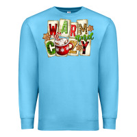 Ocean Blue warm and cozy hot cocoa Premium Sweatshirt - FaDigitalArtStudio