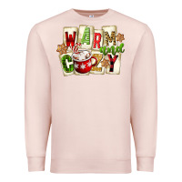 Pale Pink warm and cozy hot cocoa Premium Sweatshirt - FaDigitalArtStudio