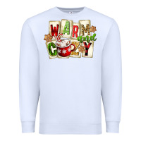 White warm and cozy hot cocoa Premium Sweatshirt - FaDigitalArtStudio