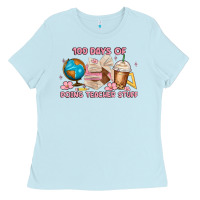Baby Blue 100 days of doing teacher stuff Ladies Tee - MaliasSmallBusiness
