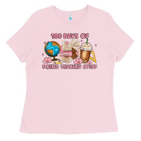 Bubblegum Pink 100 days of doing teacher stuff Ladies Tee - MaliasSmallBusiness