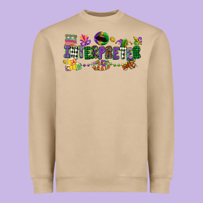 Interpreter Mardi Gras Heavyweight Sweatshirt Designed By Cowgirlartshop