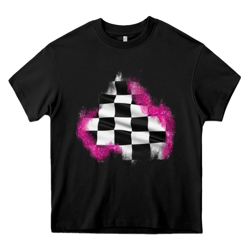 Race Flag Glitter Patch Heavy Core Tee by AdoDesignShop | Teevron