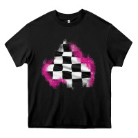 Black race flag glitter patch Heavy Core Tee - AdoDesignShop