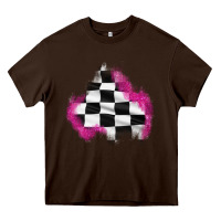 Chocolate Brown race flag glitter patch Heavy Core Tee - AdoDesignShop