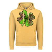 Vintage Mustard leopard shamrock Vintage Hoodie - Jasminsmagicworld