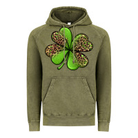 Vintage Olive leopard shamrock Vintage Hoodie - Jasminsmagicworld