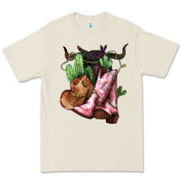 Bone cowgirl boots hat horns cactus Premium Tee - NancyCooperArtShop