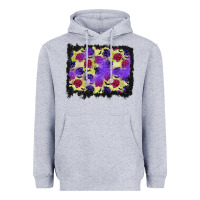 Heather Grey halloween bat and roses background Heavyweight Hoodie - BundleAndBundleShop