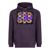 Plum halloween bat and roses background Heavyweight Hoodie - BundleAndBundleShop