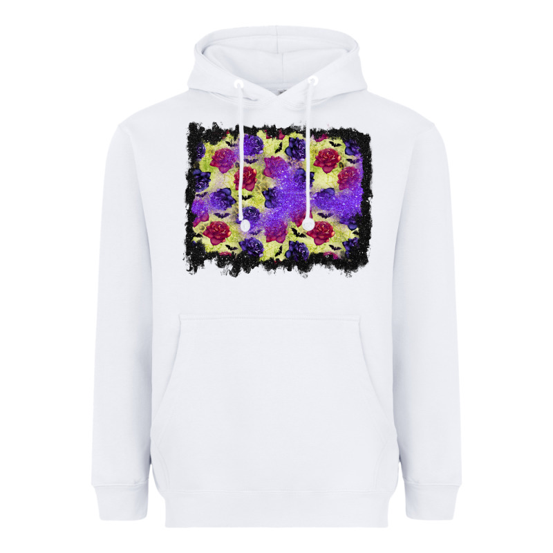Halloween Bat And Roses Background Heavyweight Hoodie by BundleAndBundleShop | Teevron
