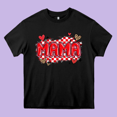 Valentine Mama Heavy Core Tee Designed By Maliassmallbusiness