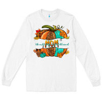 White thankful grateful blessed mom pumpkin Long Sleeve Tee - NancyCooperArtShop